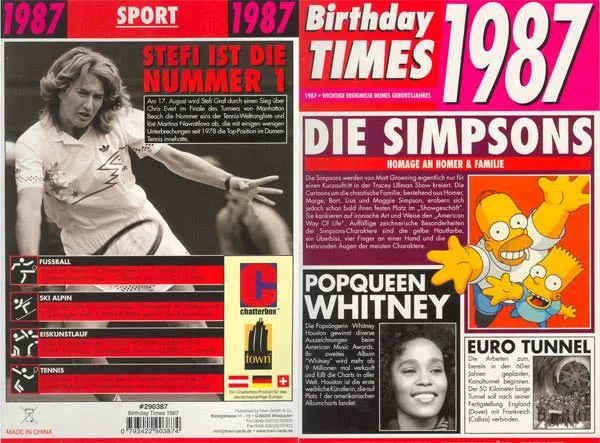 Birthday Times Karte mit Sound 1987