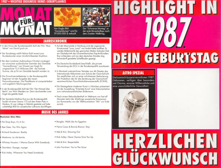 Birthday Times Karte mit Sound 1987