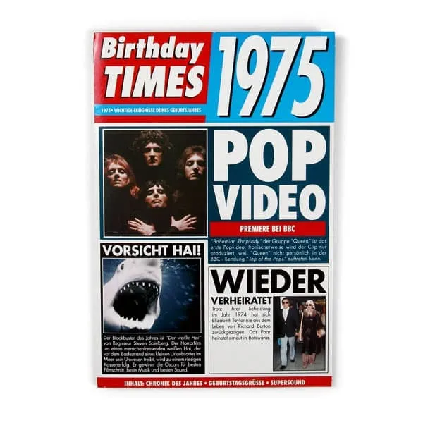 Birthday Times Karte mit Sound 1975