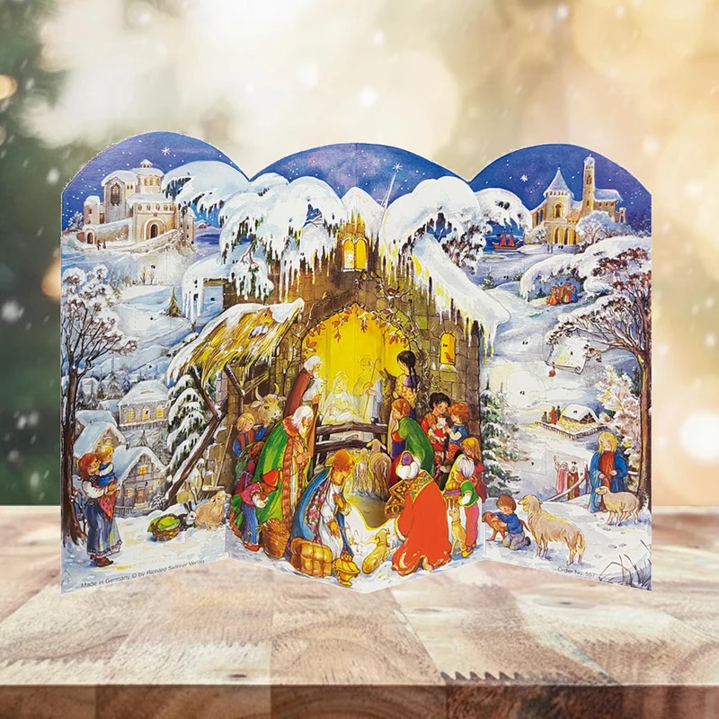 Standing Advent calendar “Jesus Is Born”