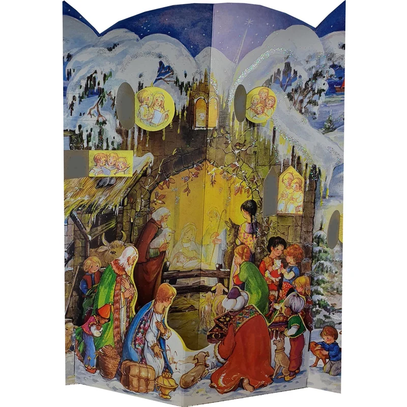 Standing Advent calendar “Jesus Is Born”