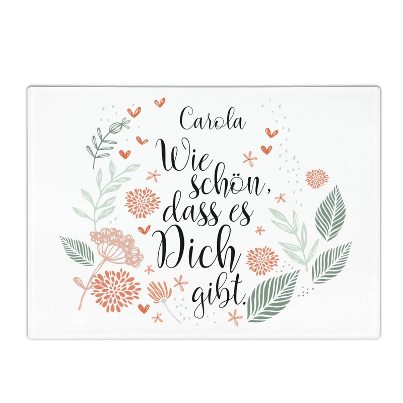 Wie schön, dass es dich gibt- Glasbrettchen mit Name