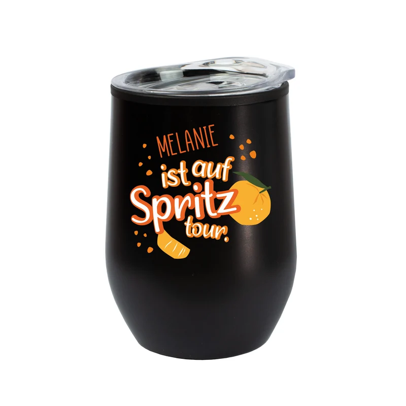 Thermobecher 'Spritztour' personalisiert mit Name | Geschenk für Freundinnen & JGA mit Farbauswahl