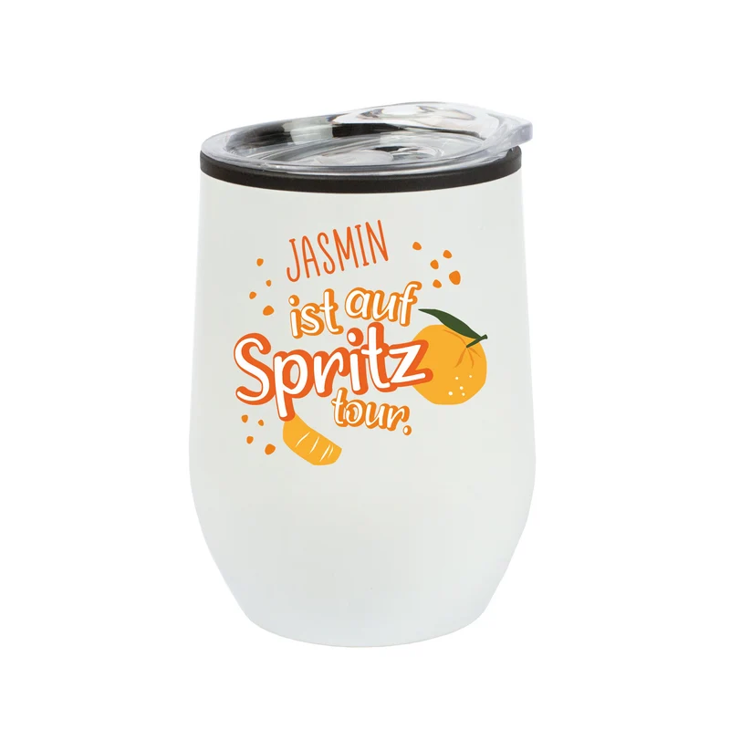 Thermobecher 'Spritztour' personalisiert mit Name | Geschenk für Freundinnen & JGA mit Farbauswahl