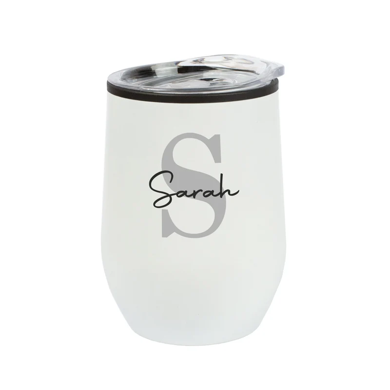 Thermobecher personalisiert mit Initiale & Name in schwarz oder weiß | Coffee to go Becher als Geschenk