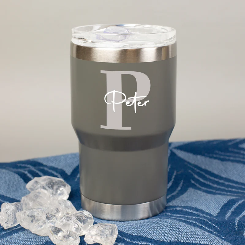 Thermobecher personalisiert mit Initiale & Name | Coffee to Go Becher aus Edelstahl & Keramik