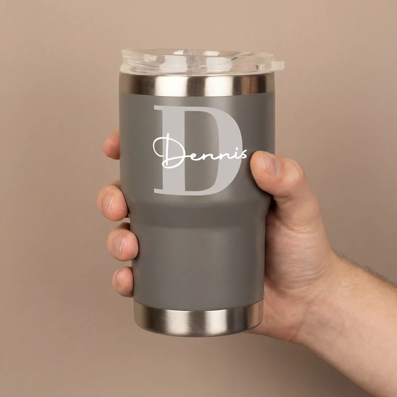 Thermobecher personalisiert mit Initiale & Name | Coffee to Go Becher aus Edelstahl & Keramik