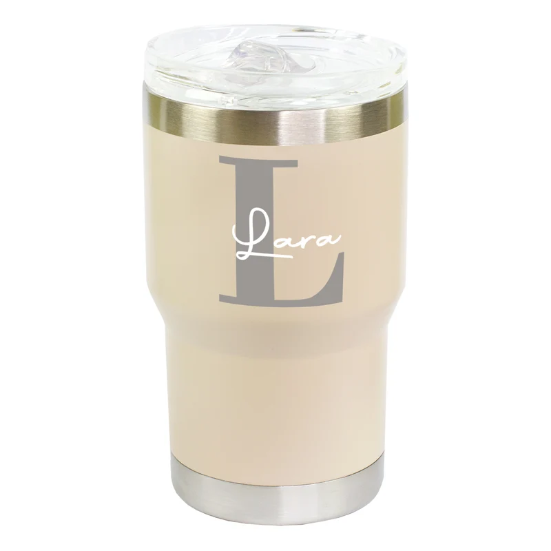 Thermobecher personalisiert mit Initiale & Name | Coffee to Go Becher aus Edelstahl & Keramik