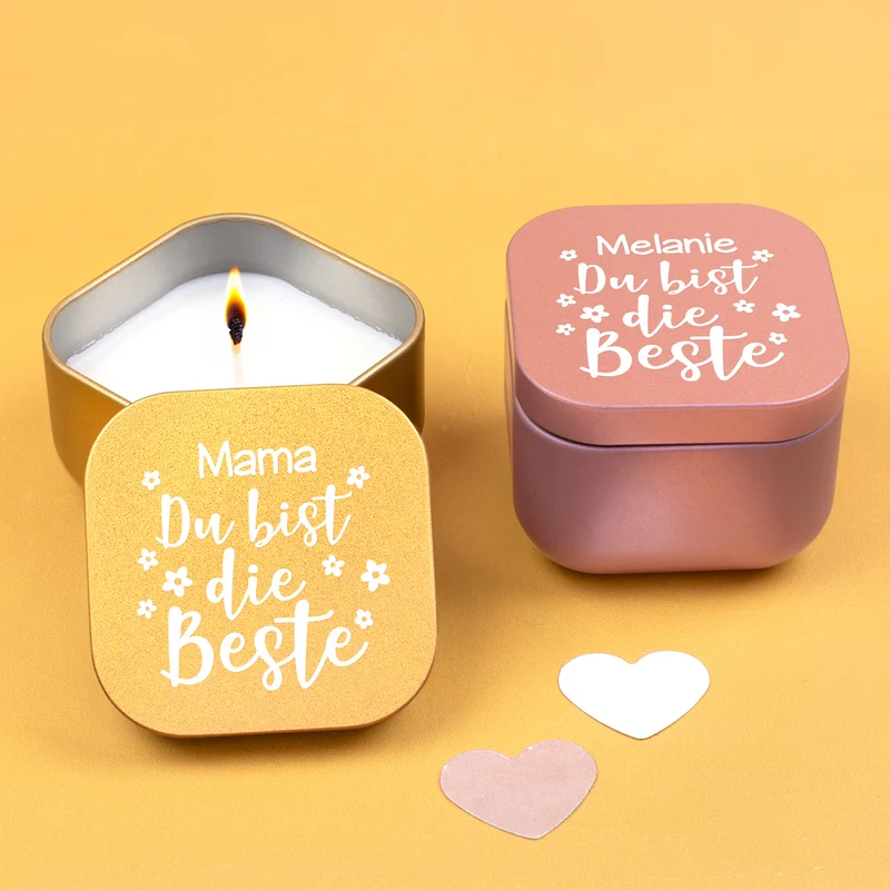 Duftkerze personalisiert mit Name als Geschenk zum Muttertag für die beste Mama, Oma & Freundin