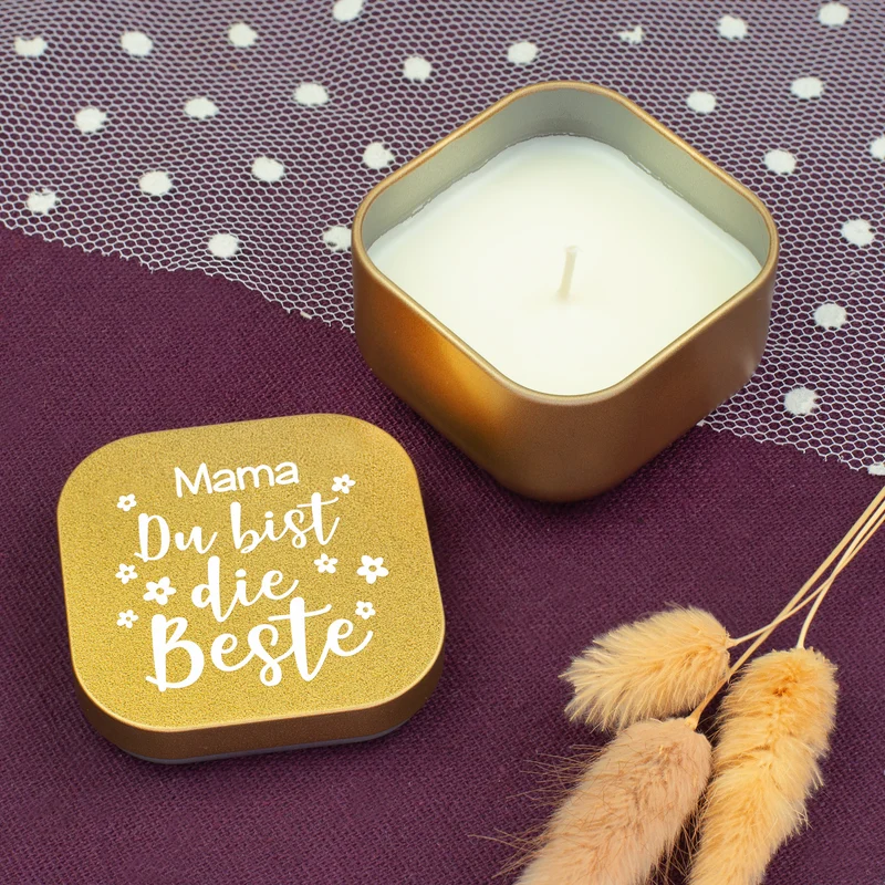 Duftkerze personalisiert mit Name als Geschenk zum Muttertag für die beste Mama, Oma & Freundin
