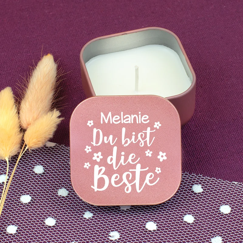 Duftkerze personalisiert mit Name als Geschenk zum Muttertag für die beste Mama, Oma & Freundin