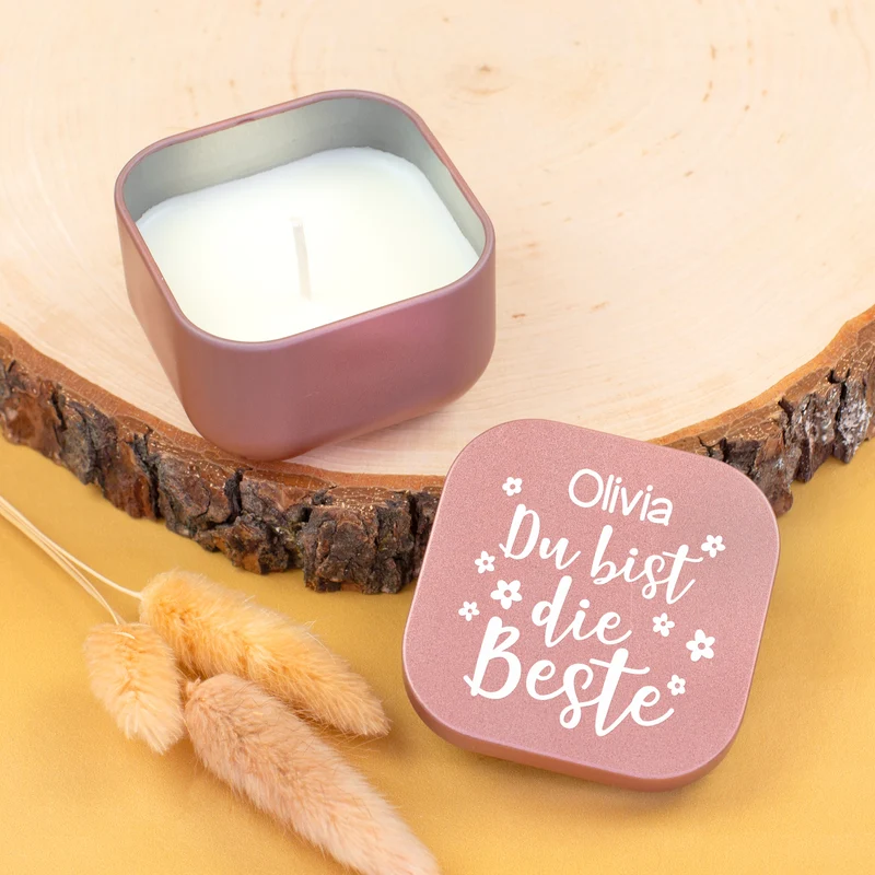 Duftkerze personalisiert mit Name als Geschenk zum Muttertag für die beste Mama, Oma & Freundin