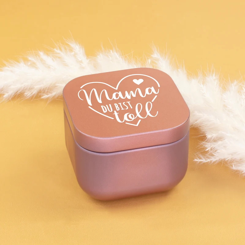 Duftkerze mit Vanilleduft als Geschenk zum Muttertag mit Herz in Gold oder Rosé | Mama du bist toll