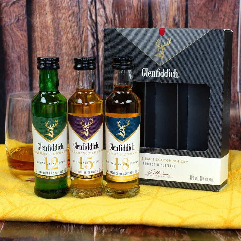 3er Set Glenfiddich Single Malt Whisky 50 ml