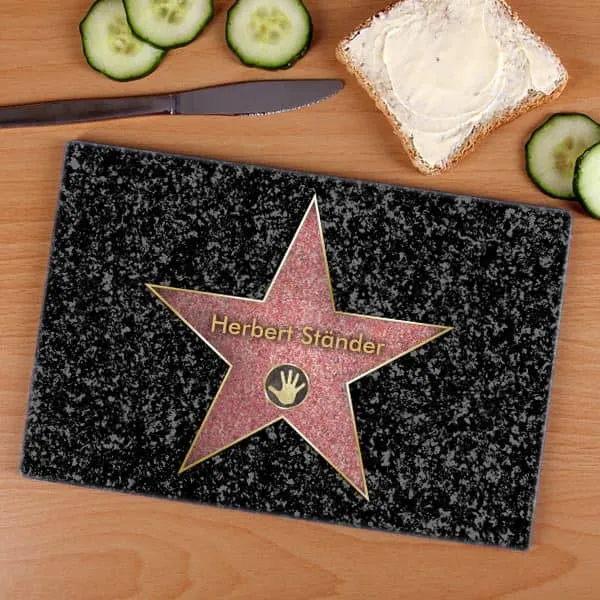 Das Glasbrettchen für Stars mit Wunschname Road of Fame