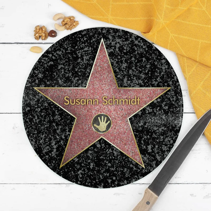 Glasbrettchen mit eigenem Walk of Fame Stern