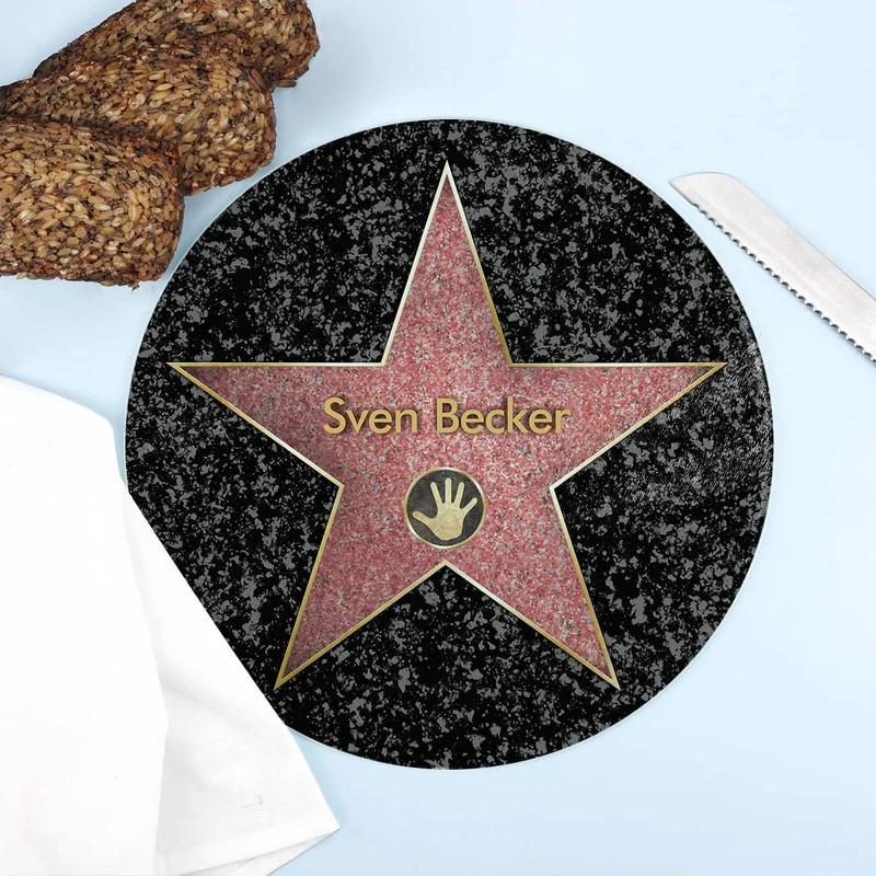 Glasbrettchen mit eigenem Walk of Fame Stern