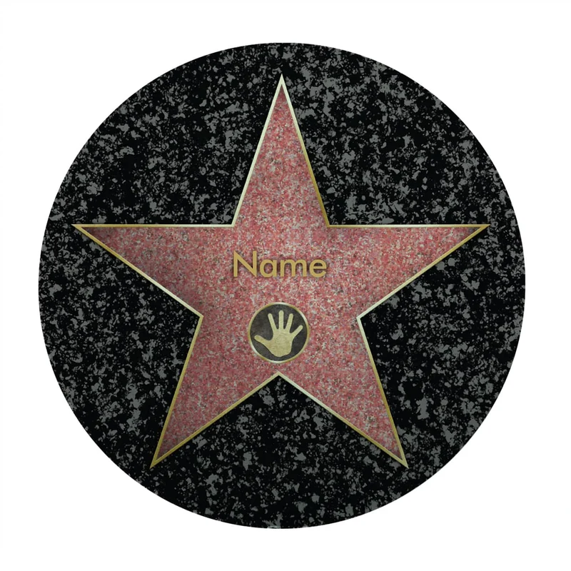 Glasbrettchen mit eigenem Walk of Fame Stern