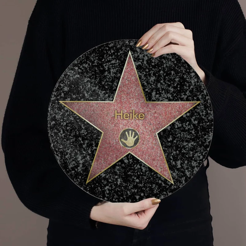 Glasbrettchen mit eigenem Walk of Fame Stern