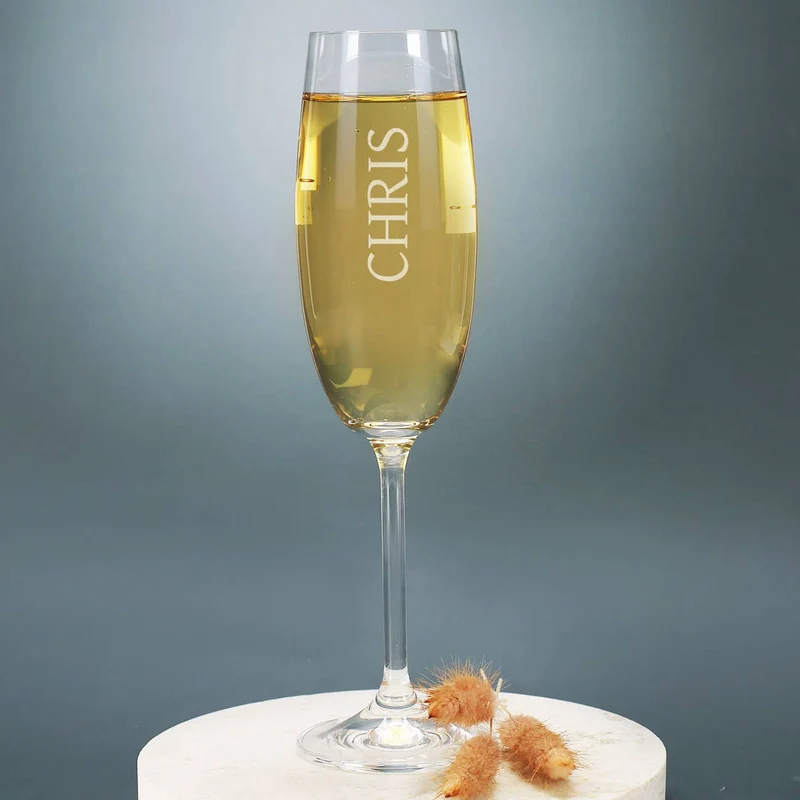 graviertes Sektglas mit Namen