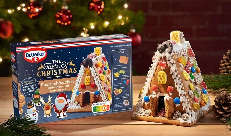 Dr.Oetker Knusper-Häuschen, Lebkuchenhaus Dekorierset zum Basteln, Knusperhaus für die Weihnachtszeit - 403g