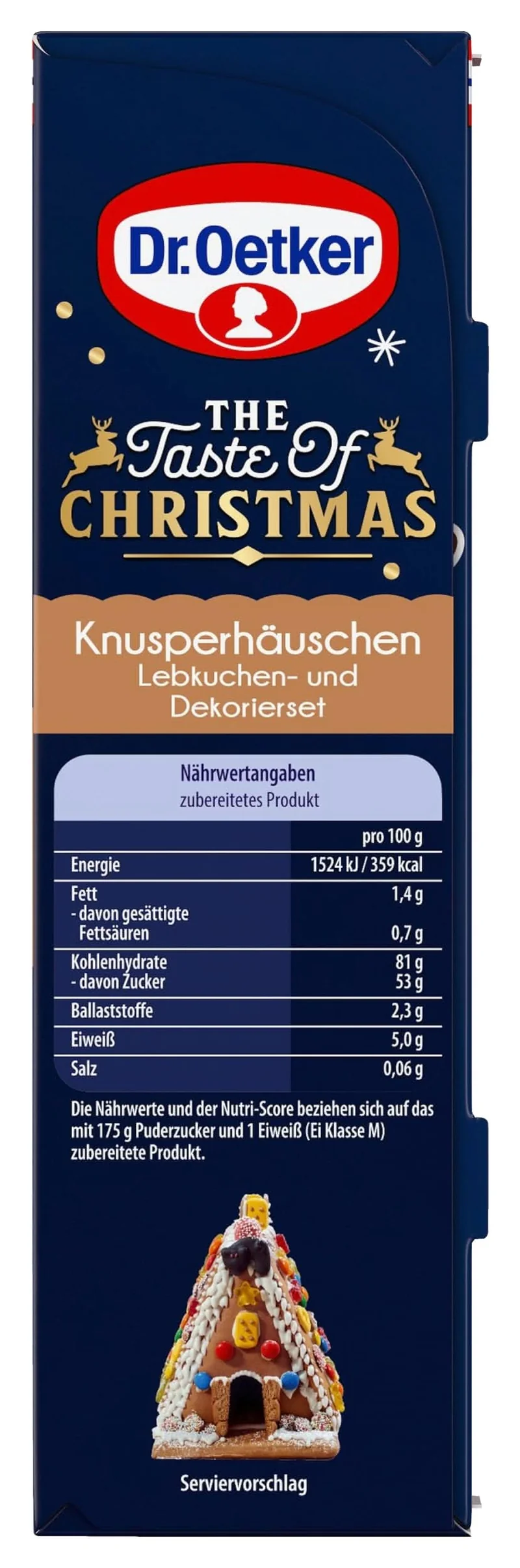 Dr.Oetker Knusper-Häuschen, Lebkuchenhaus Dekorierset zum Basteln, Knusperhaus für die Weihnachtszeit - 403g