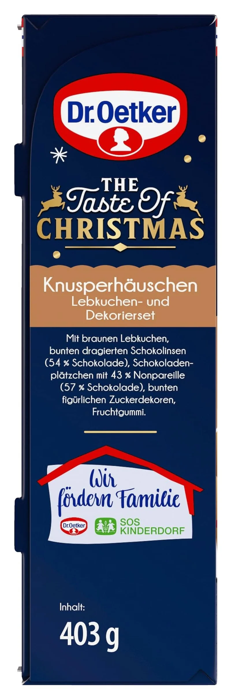 Dr.Oetker Knusper-Häuschen, Lebkuchenhaus Dekorierset zum Basteln, Knusperhaus für die Weihnachtszeit - 403g