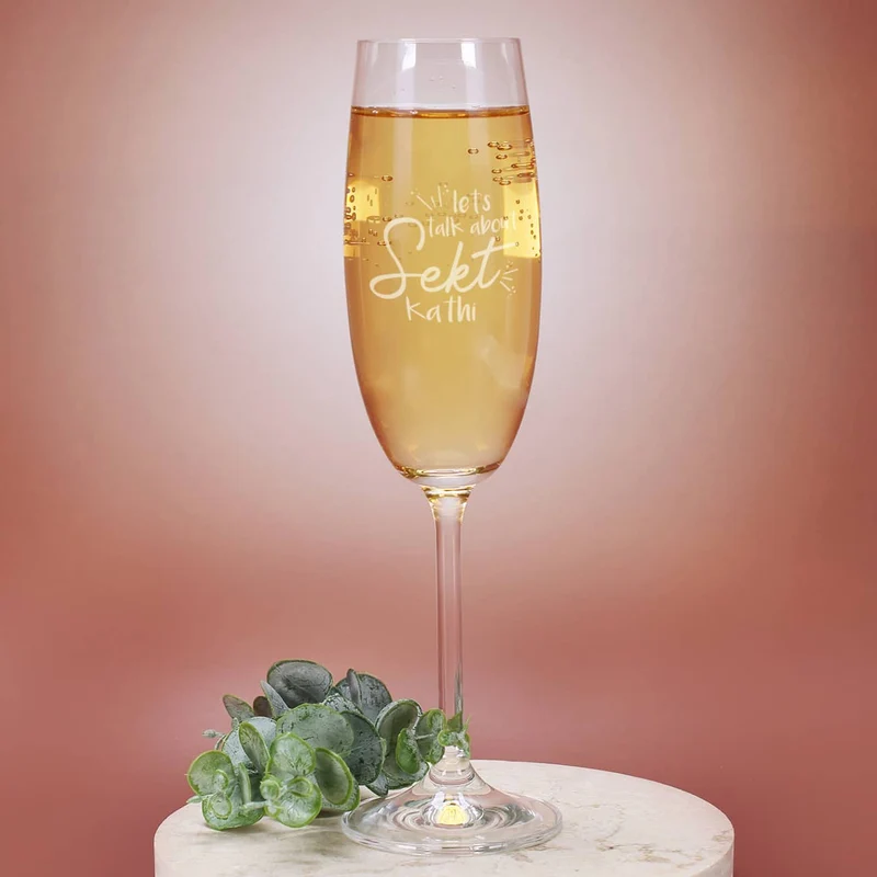 Let's talk about Sekt - Graviertes Sektglas mit Ihrem Wunschname