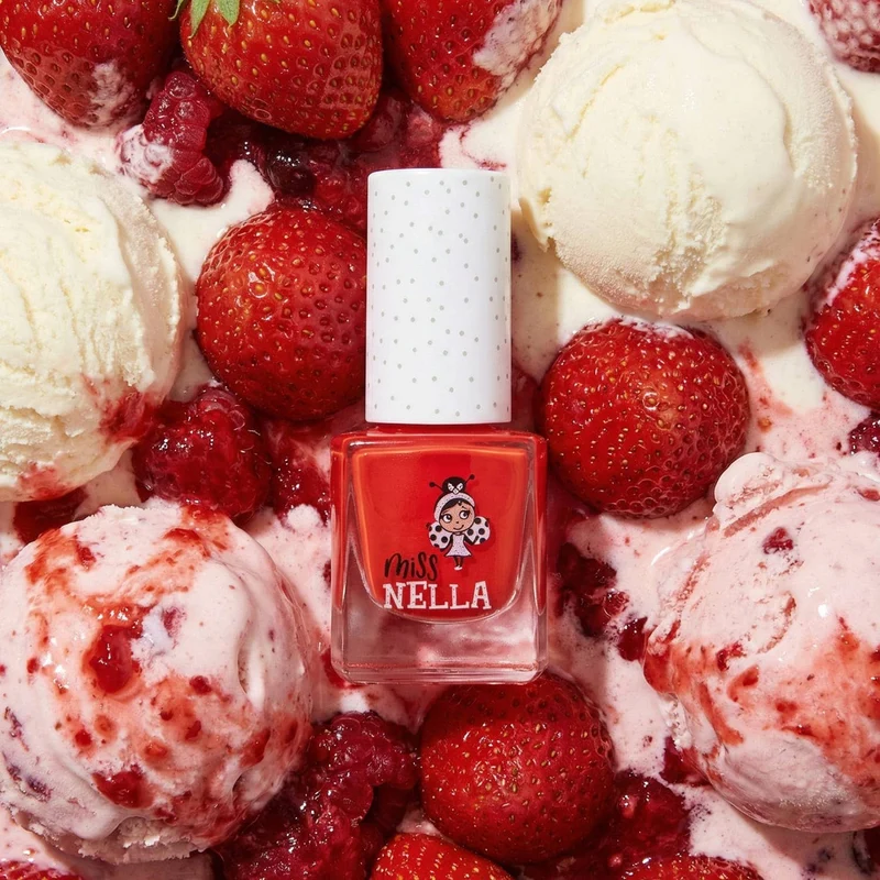 Miss Nella Peel-off Nagellack in Erdbeer-Creme, geruchsneutral