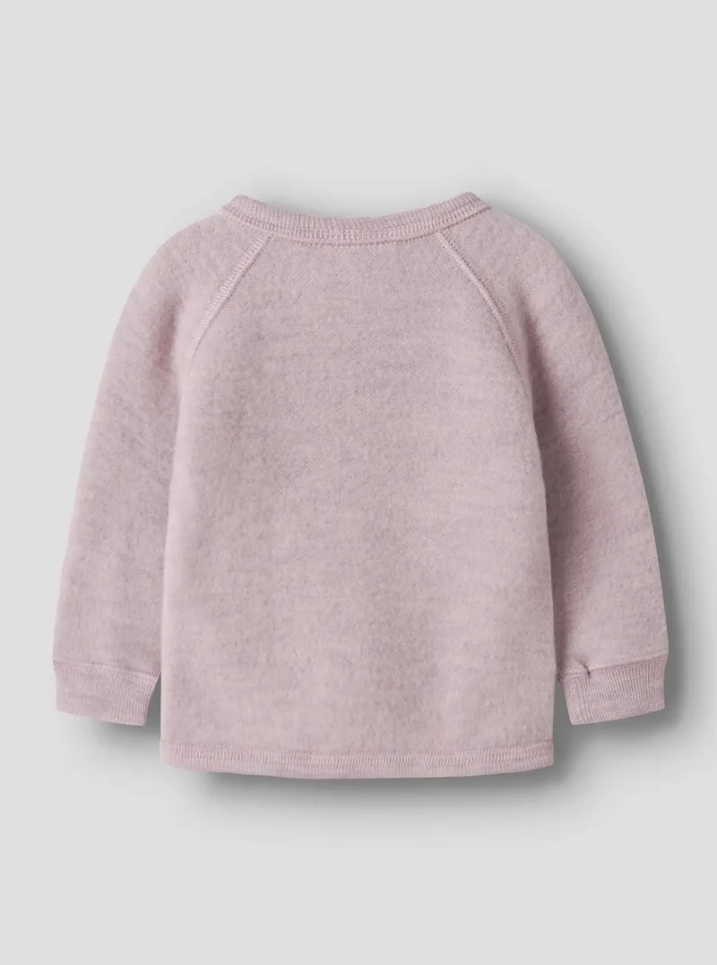 name it Baby Strickjacke aus Merinowolle (nbfwmino) Violet Ice