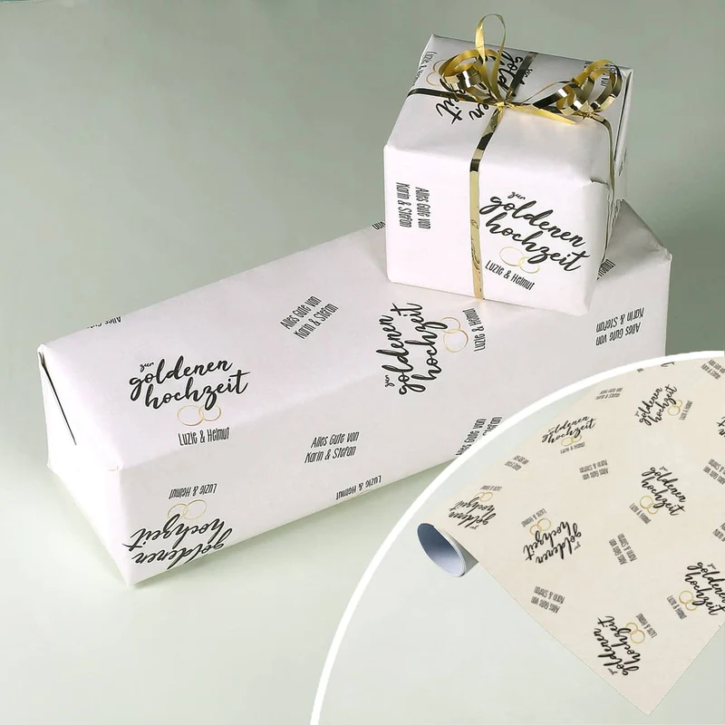 Eigenes Geschenkpapier zur Goldenen Hochzeit