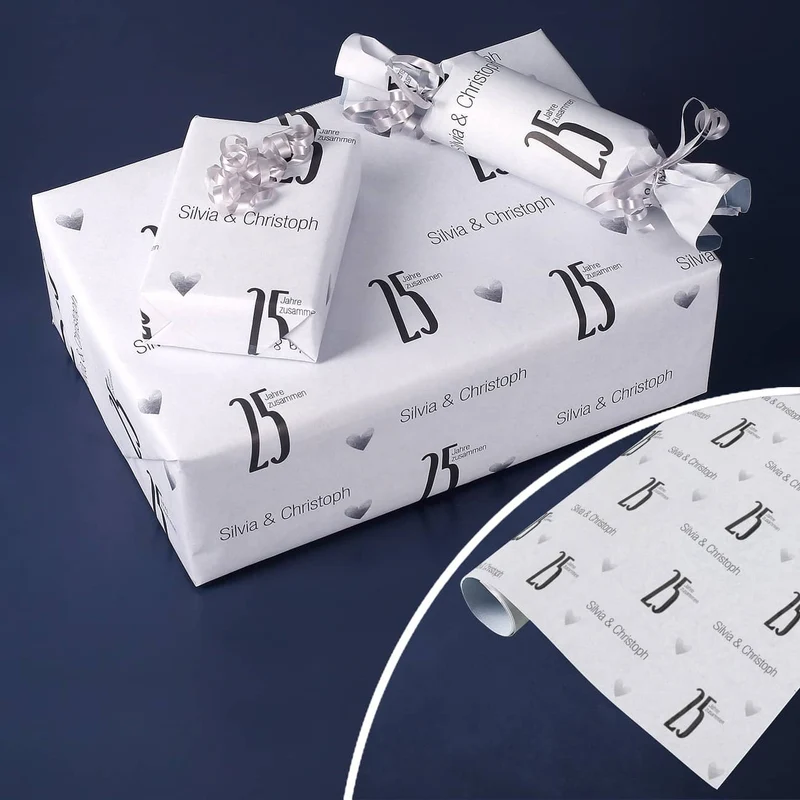 Geschenkpapier - 25 Jahre - mit Namensaufdruck