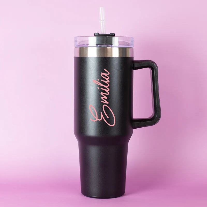 XXL Thermobecher personalisierbar mit Name | Auswahl Schriftfarbe | Thermo Cup 1,2 Liter
