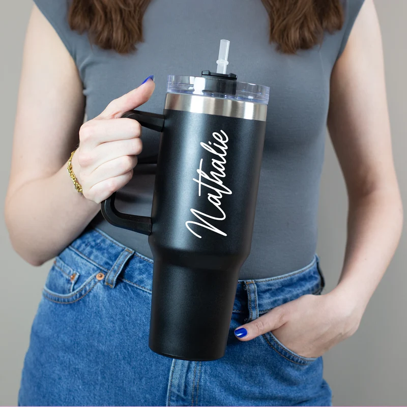 XXL Thermobecher personalisierbar mit Name | Auswahl Schriftfarbe | Thermo Cup 1,2 Liter