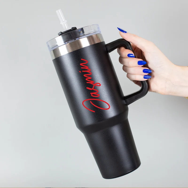 XXL Thermobecher personalisierbar mit Name | Auswahl Schriftfarbe | Thermo Cup 1,2 Liter