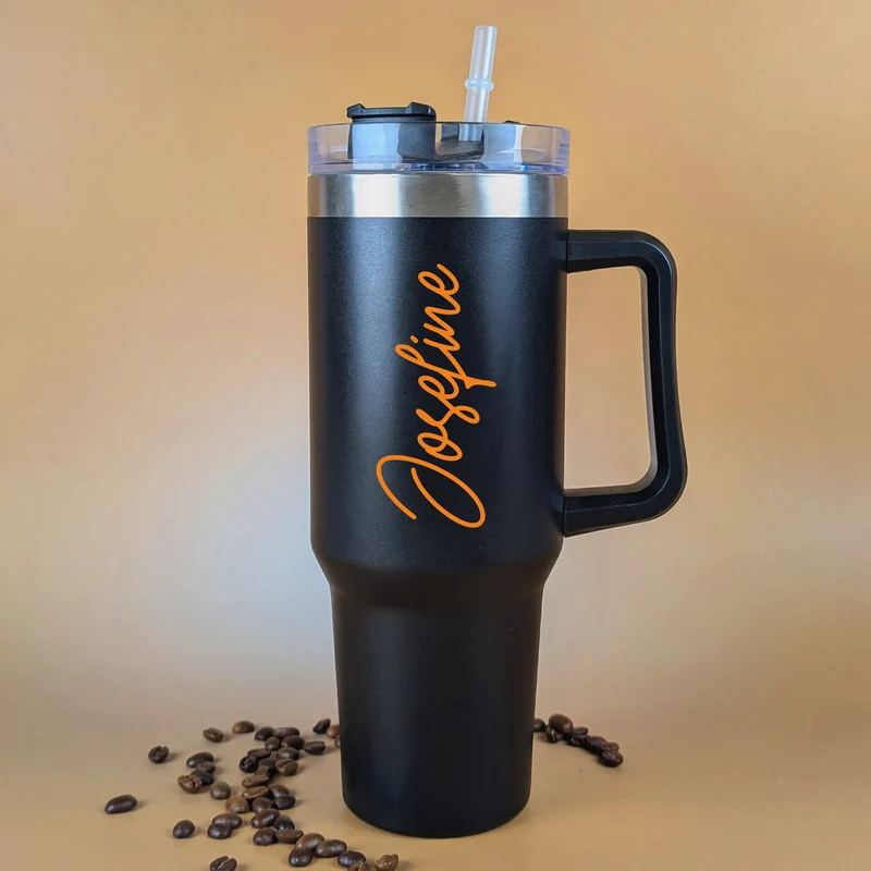 XXL Thermobecher personalisierbar mit Name | Auswahl Schriftfarbe | Thermo Cup 1,2 Liter