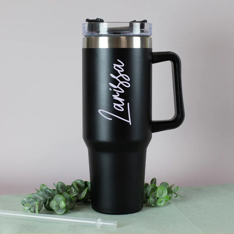 XXL Thermobecher personalisierbar mit Name | Auswahl Schriftfarbe | Thermo Cup 1,2 Liter