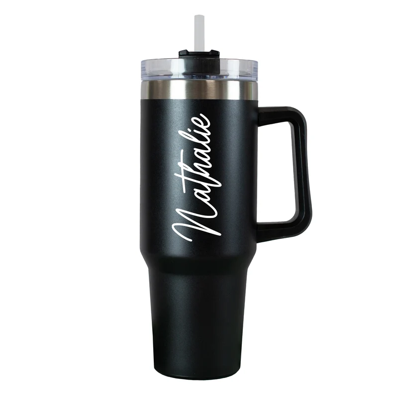 XXL Thermobecher personalisierbar mit Name | Auswahl Schriftfarbe | Thermo Cup 1,2 Liter