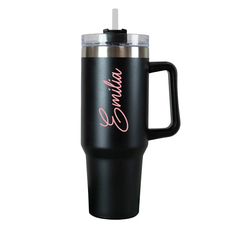 XXL Thermobecher personalisierbar mit Name | Auswahl Schriftfarbe | Thermo Cup 1,2 Liter