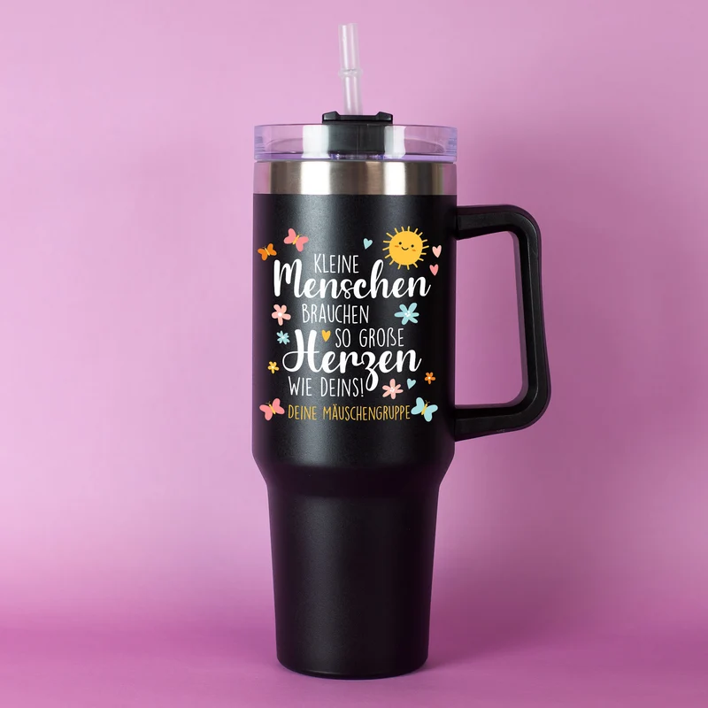 Personalisierbarer Thermobecher XXL als Geschenk für Erzieherinnen & Lehrer | 1,2 Liter Cup