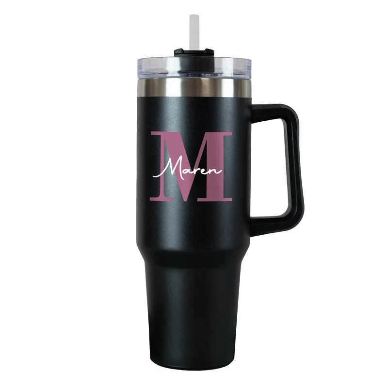 Thermobecher XXL personalisierbar mit Name & Initiale | Monogramm | 1,2 Liter Cup