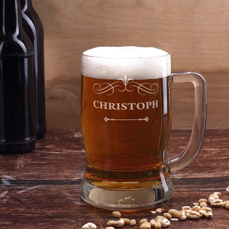 Gravierter Bierkrug von Leonardo mit Motiv und Wunschnamen