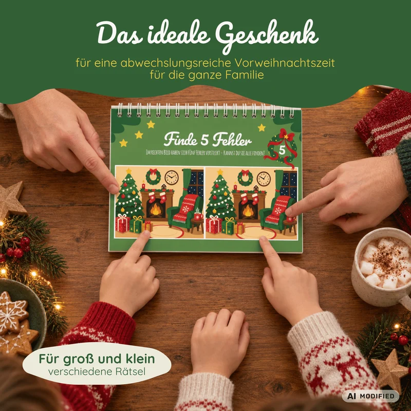 Rätsel-Adventskalender mit 24 kniffligen Rätseln für die ganze Familie