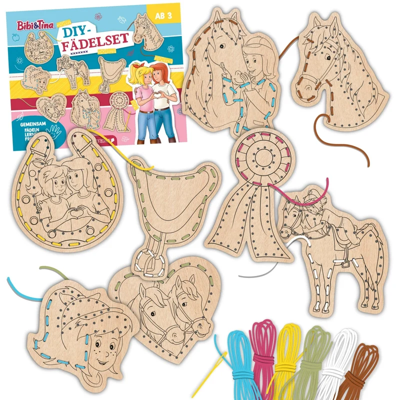 B-Ware Papierdrachen DIY Fädelset aus Holz - Bibi und Tina