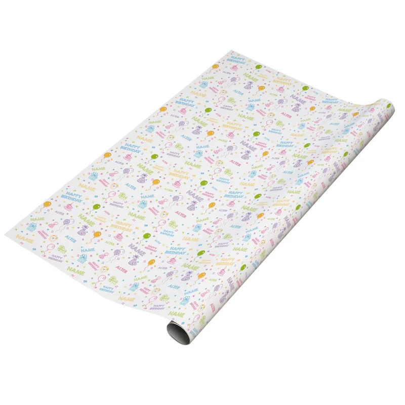 Geburtstags-Geschenkpapier mit Name und Alter