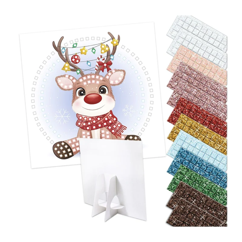 Moosgummi-Mosaik "Glitter Rentier"