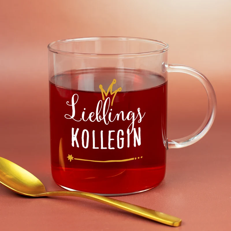 Personalisiertes großes Teeglas für Lieblingsmenschen | Geschenk für Weihnachten & Teeliebhaberinnen