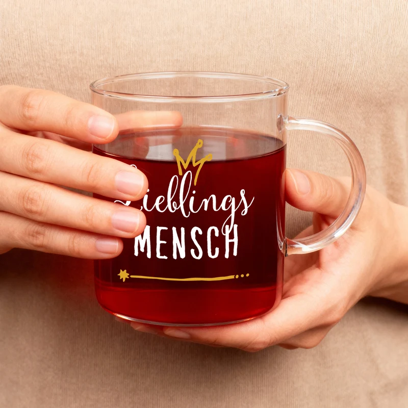 Personalisiertes großes Teeglas für Lieblingsmenschen | Geschenk für Weihnachten & Teeliebhaberinnen