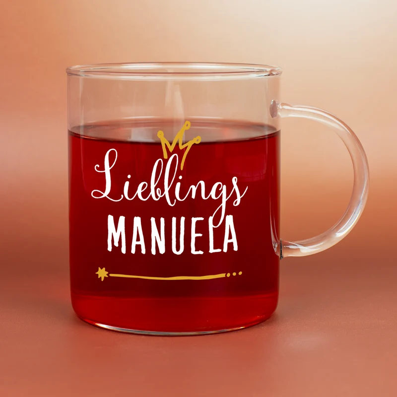 Personalisiertes großes Teeglas für Lieblingsmenschen | Geschenk für Weihnachten & Teeliebhaberinnen