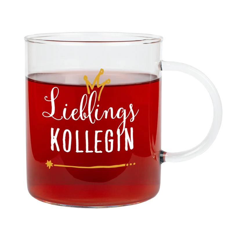 Personalisiertes großes Teeglas für Lieblingsmenschen | Geschenk für Weihnachten & Teeliebhaberinnen